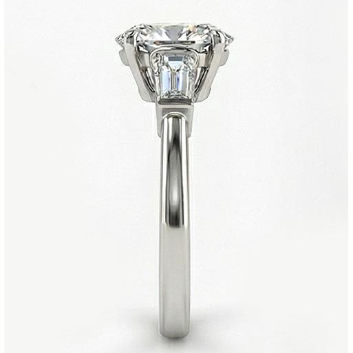 Echter Diamant Drei-Stein-Ring – Schrägansicht