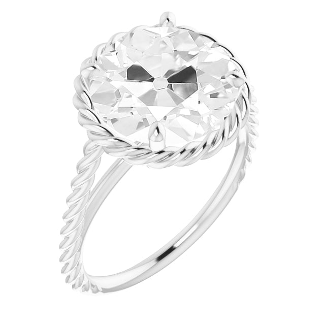 Echter Brillant Solitär-Ring 3 Karat 14K Weißgold – Hauptansicht