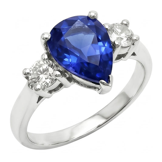 echter round diamant 4.20Karat ring Vorderansicht