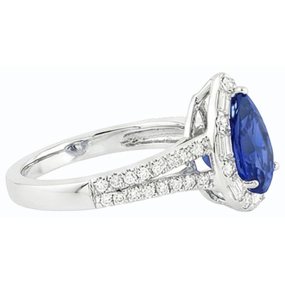 echter baguette diamant 5Karat ring auf Weiß