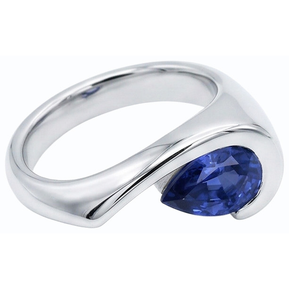 echter pear diamant 1Karat ring Detailansicht