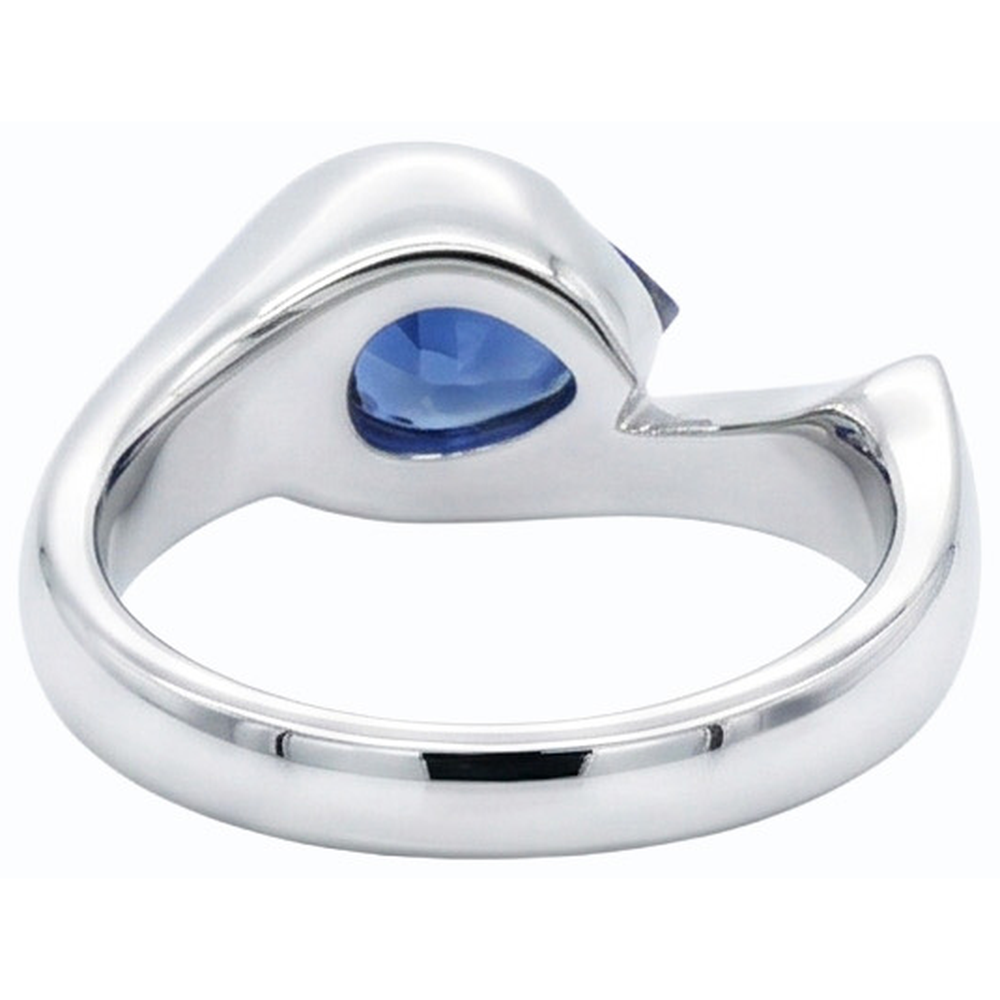 echter pear diamant 1Karat ring Draufsicht