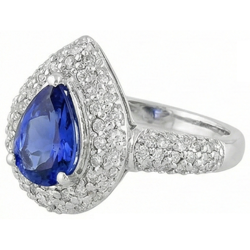 echter round tansanit 4.40Karat ring Detailansicht