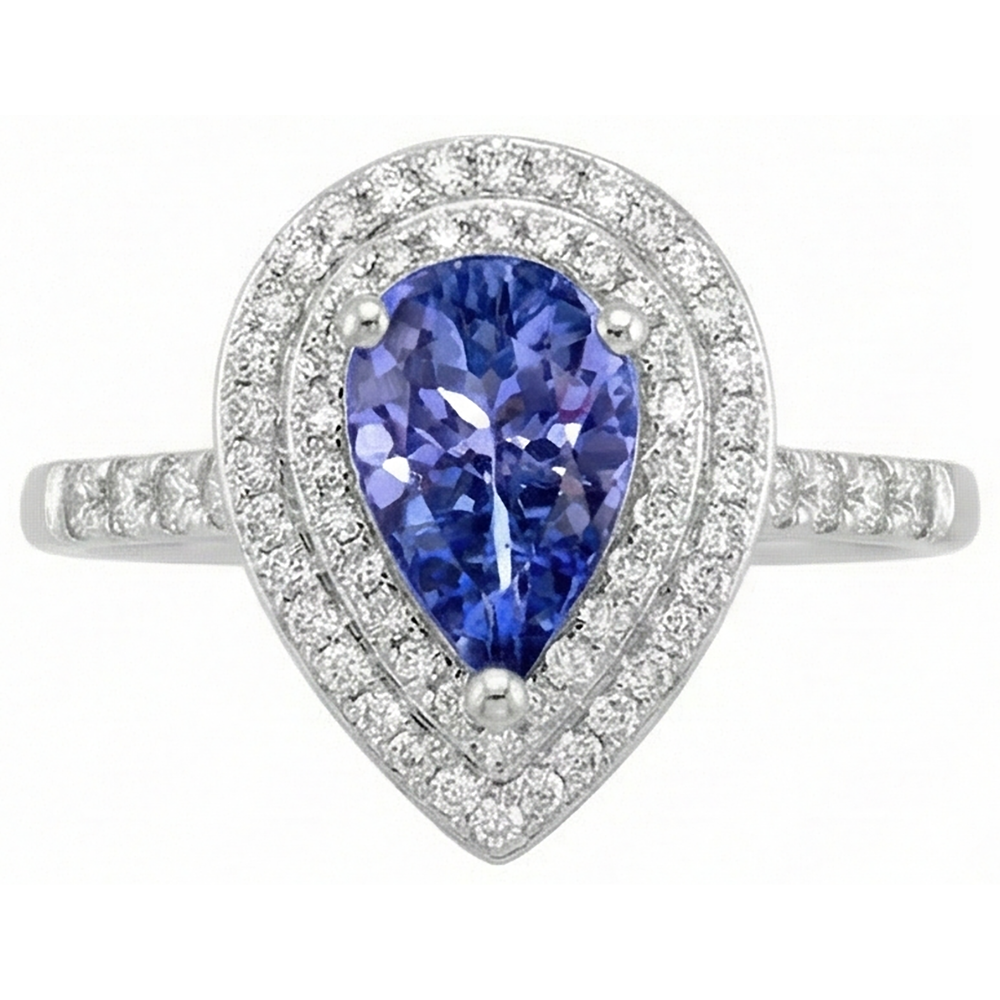 echter round diamant 5.25Karat ring Draufsicht