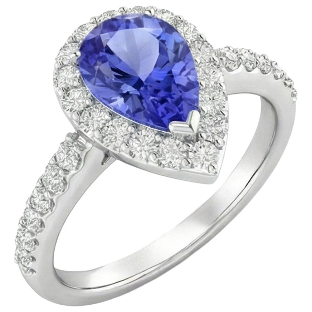 echter round tansanit 3.95Karat ring Detailansicht