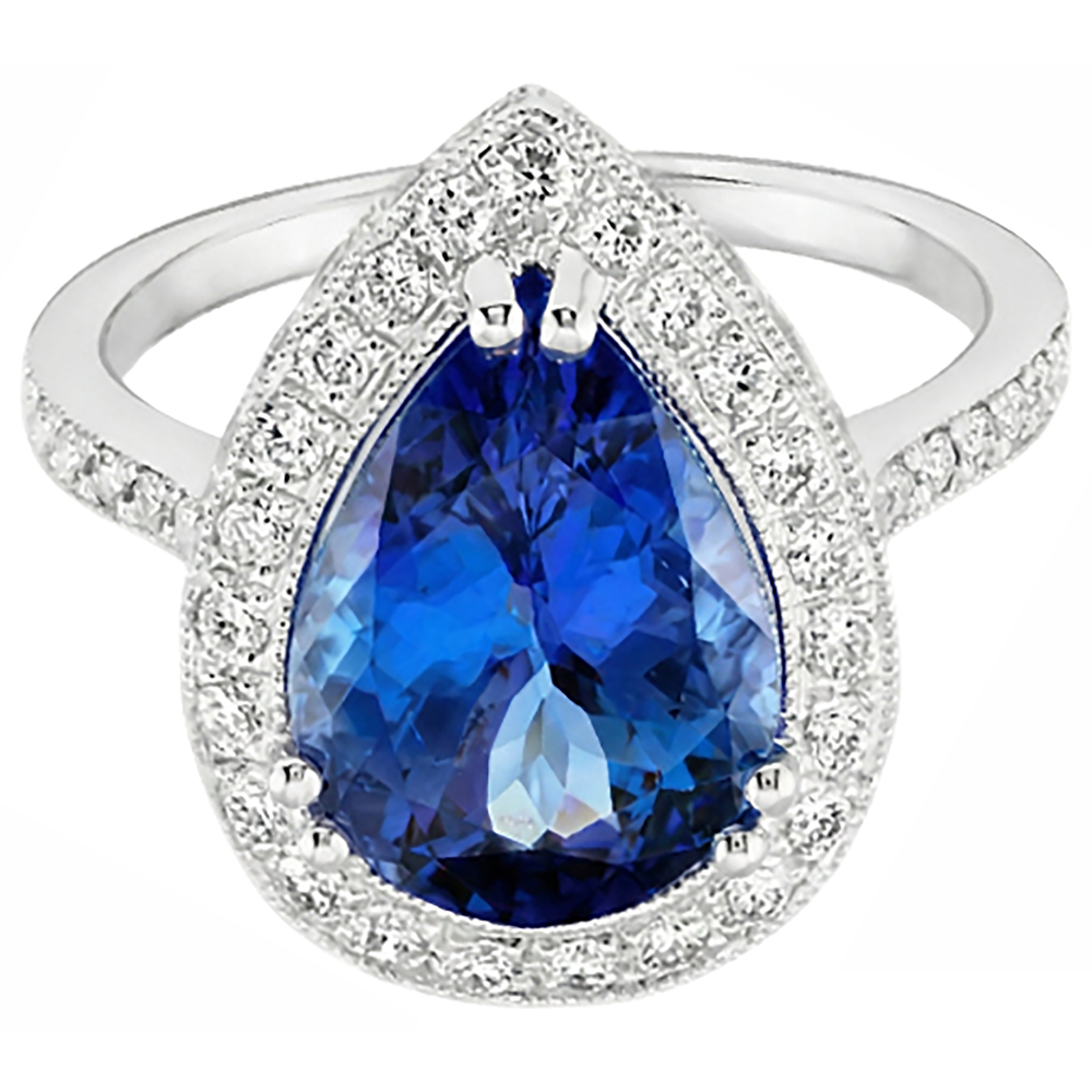 echter round tansanit 2.25Karat ring Detailansicht