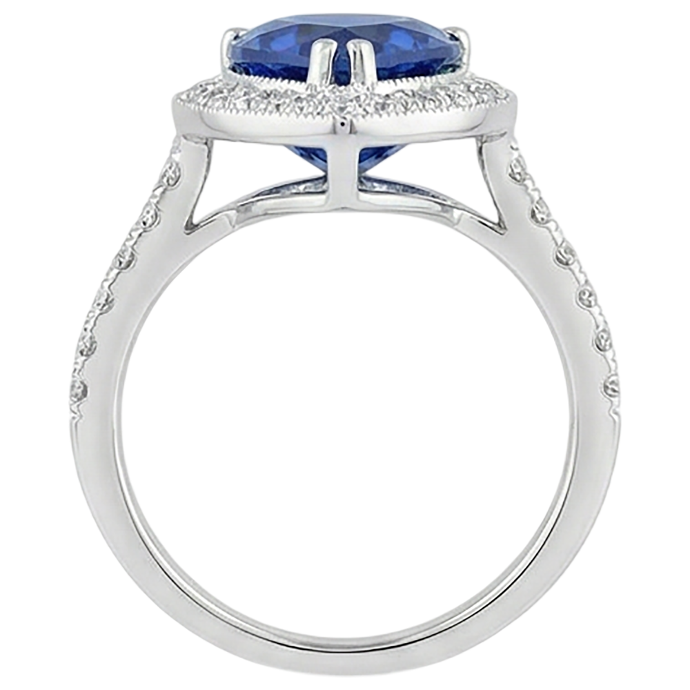 echter round tansanit 2.25Karat ring auf Weiß