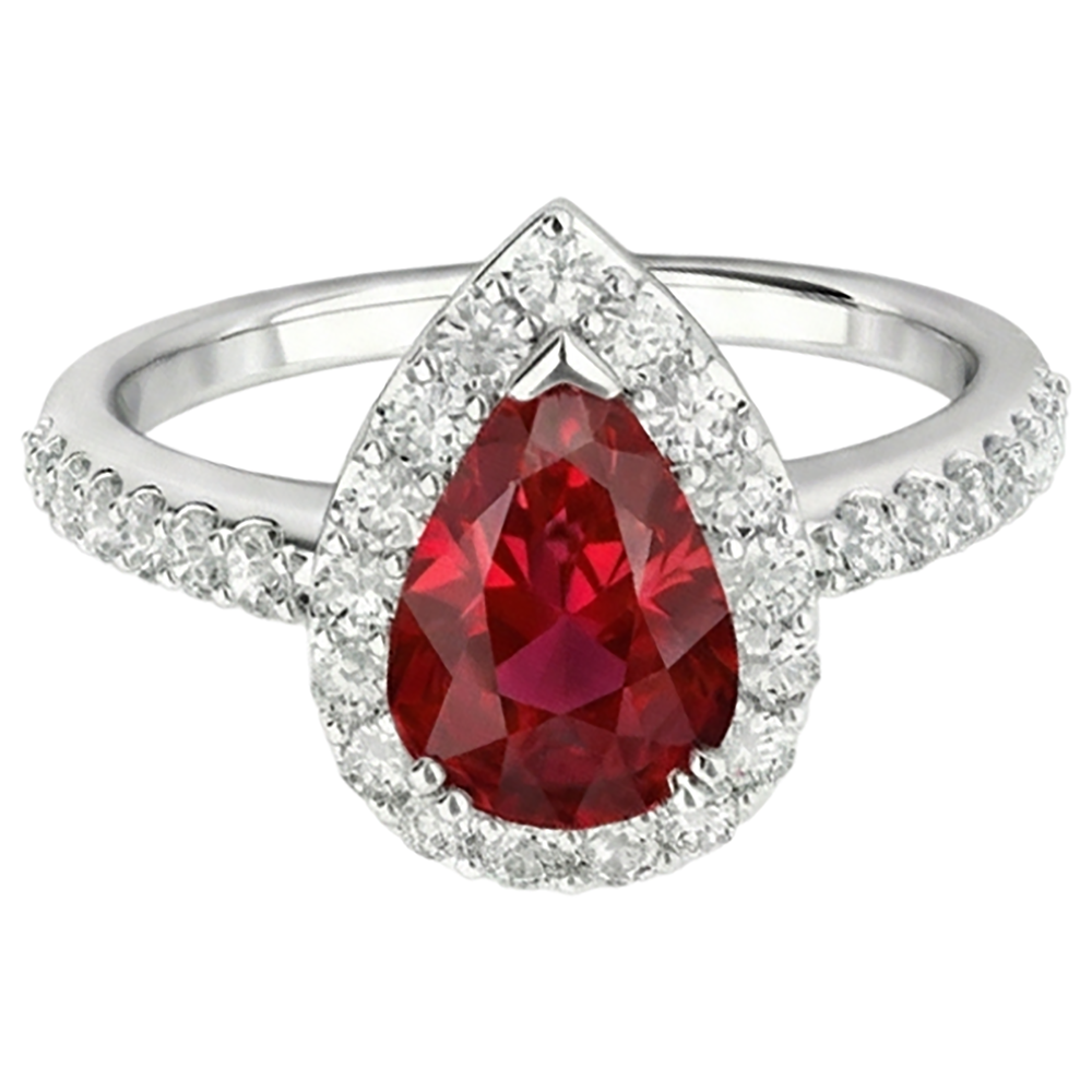echter round rubin 2.5Karat ring Seitenansicht