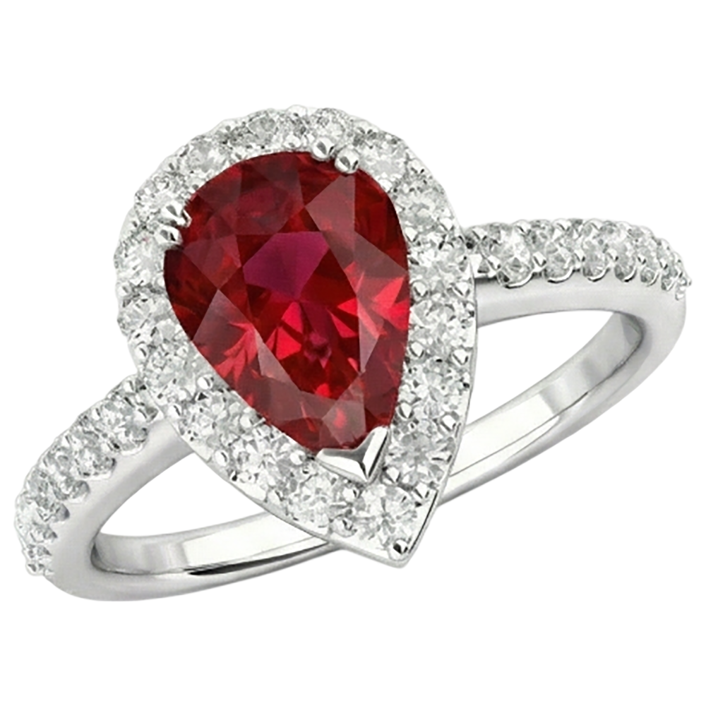 echter round rubin 2.5Karat ring Detailansicht