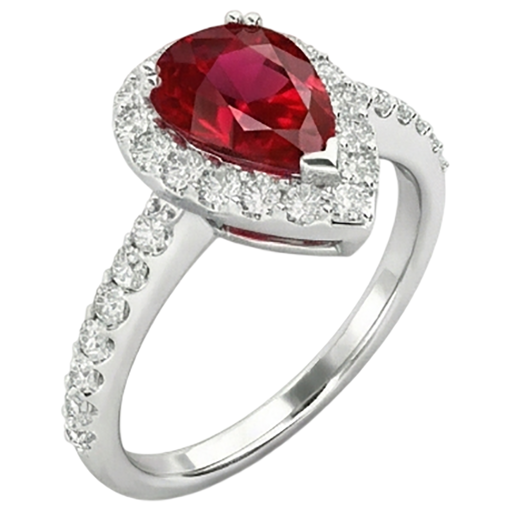 echter round rubin 2.5Karat ring Draufsicht