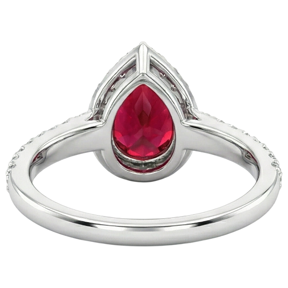 echter round rubin 2.5Karat ring Profilansicht