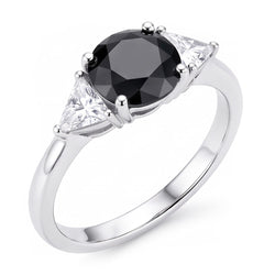 Black Friday Verlobungsring-Angebote 3,6 Karat echter runder Diamant Trillant Dreistein 14 Karat Weißgold