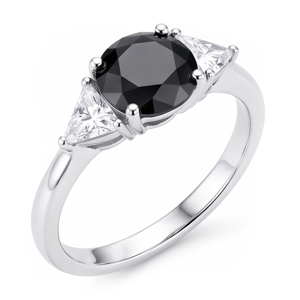 Black Friday Verlobungsring-Angebote 3,6 Karat echter runder Diamant Trillant Dreistein 14 Karat Weißgold