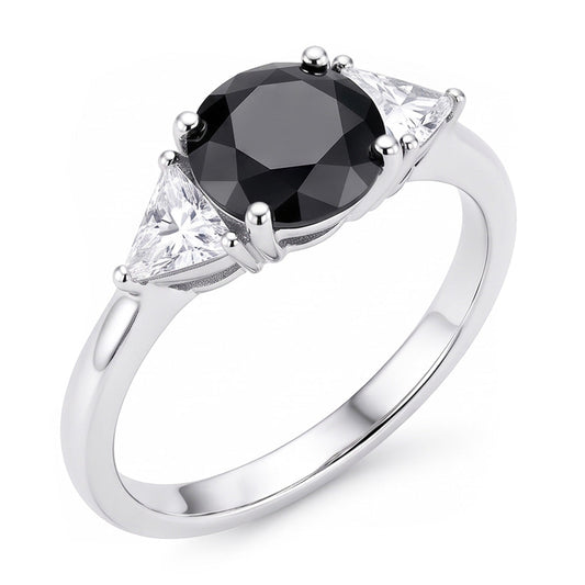Black Friday Verlobungsring-Angebote 3,6 Karat echter runder Diamant Trillant Dreistein 14 Karat Weißgold