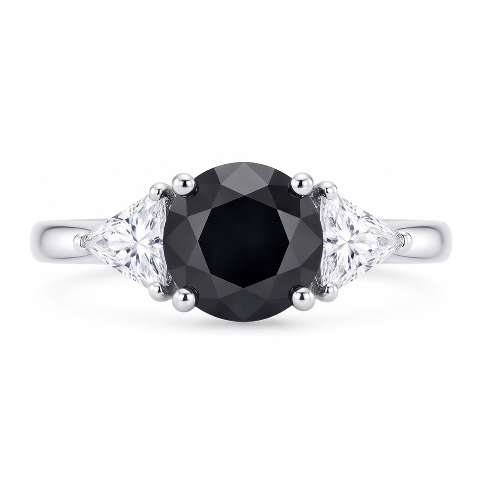 Black Friday Verlobungsring-Angebote 3,6 Karat echter runder Diamant Trillant Dreistein 14 Karat Weißgold