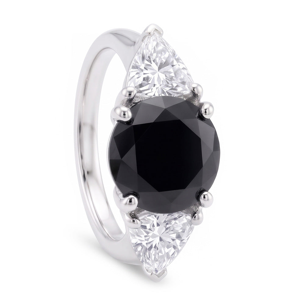 Black Friday Verlobungsring-Angebote 3,6 Karat echter runder Diamant Trillant Dreistein 14 Karat Weißgold