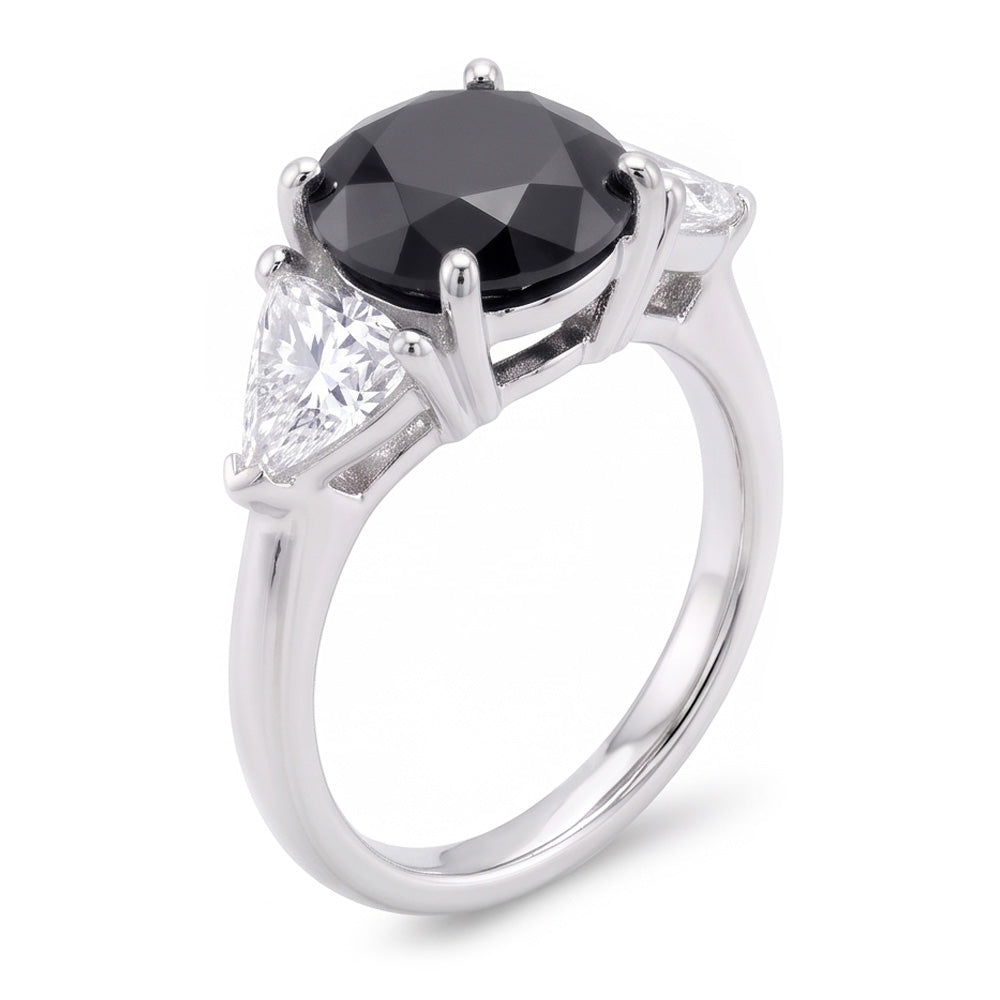 Black Friday Verlobungsring-Angebote 3,6 Karat echter runder Diamant Trillant Dreistein 14 Karat Weißgold