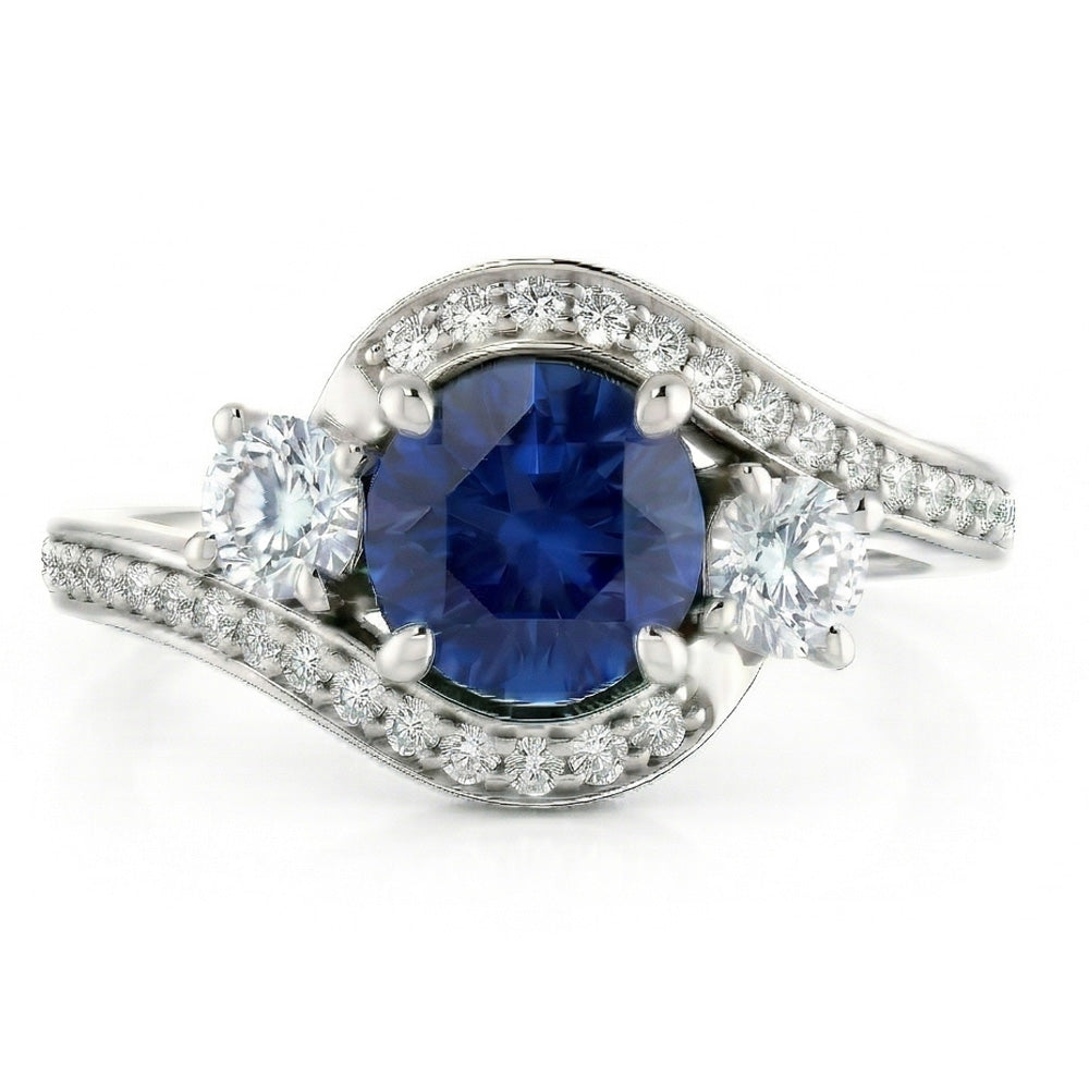 echter round diamant 2Karat ring Seitenansicht