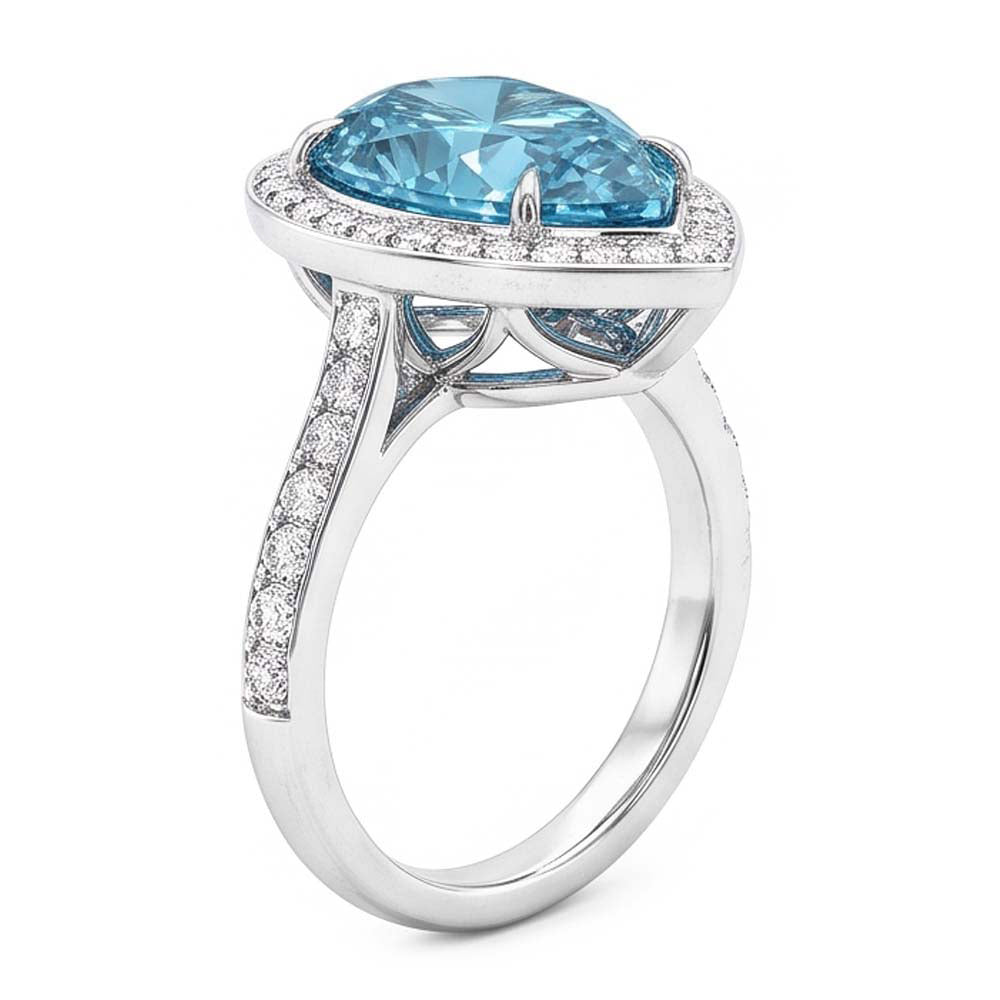 Blauer Diamant-Verlobungsring