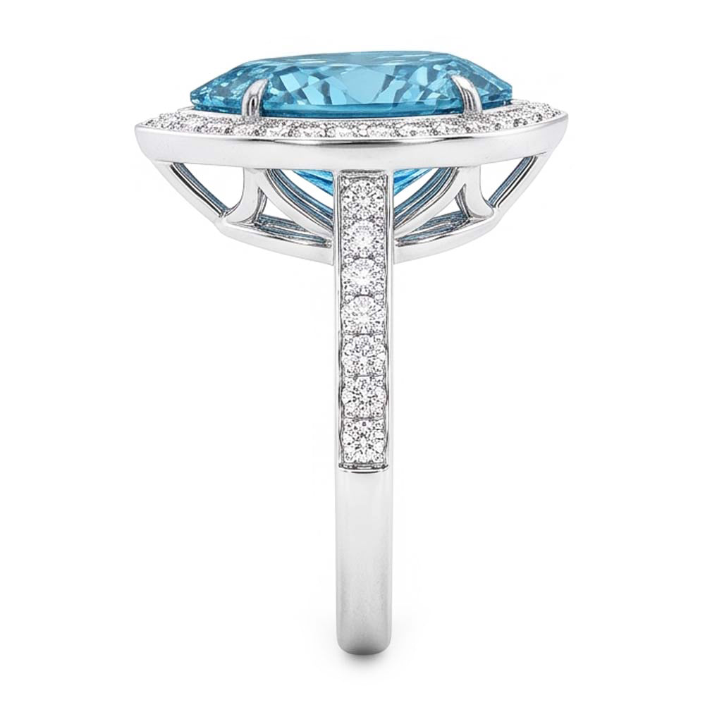 Blauer Diamant-Verlobungsring