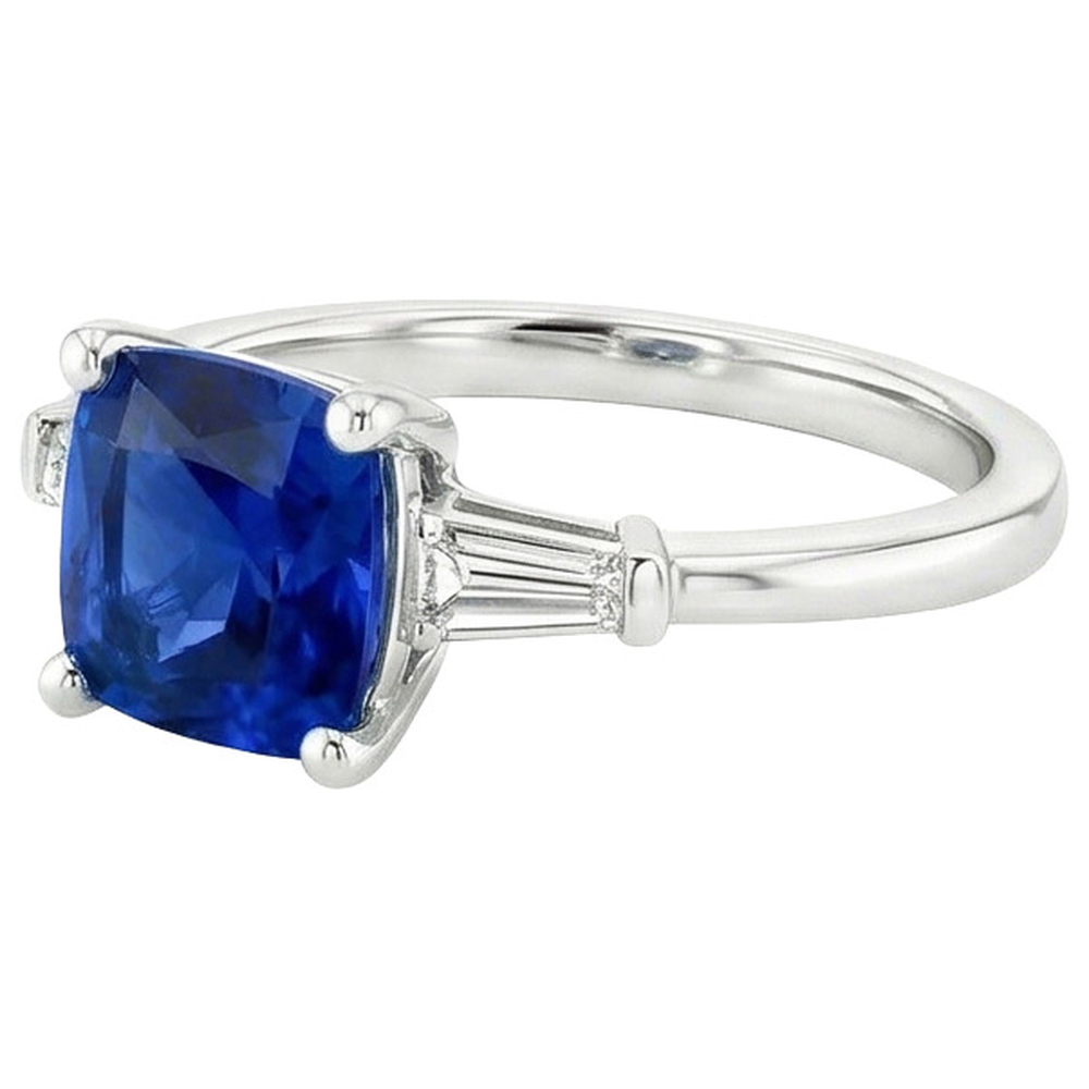 echter baguette diamant 2.75Karat ring Profilansicht