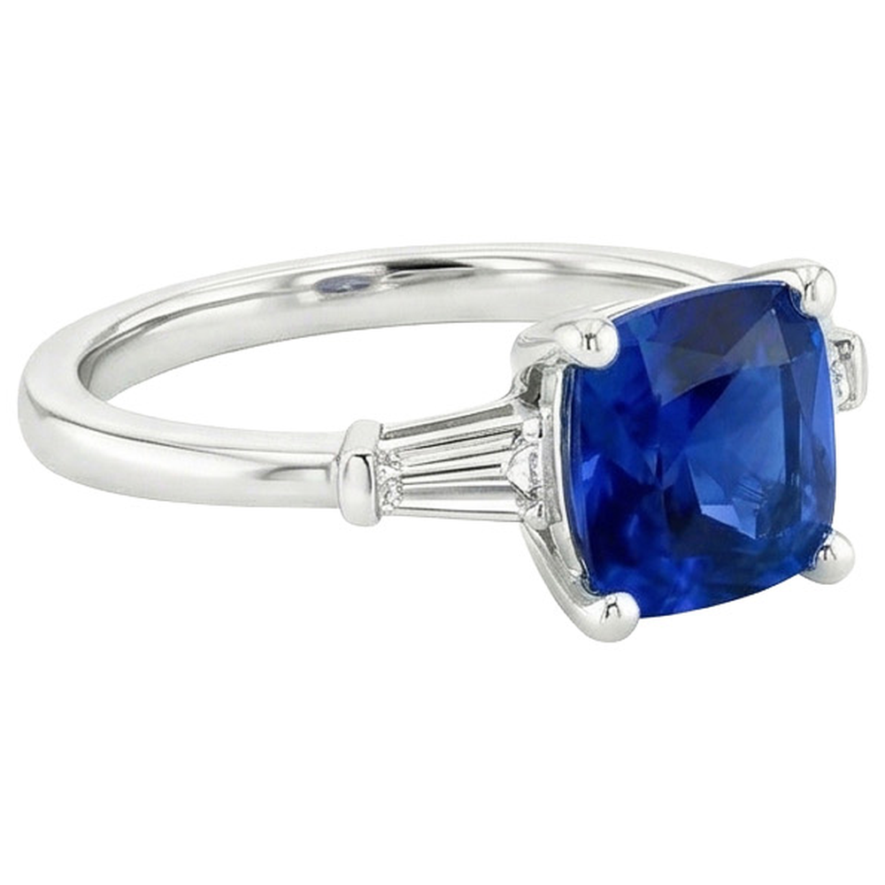 echter baguette diamant 2.75Karat ring auf Weiß
