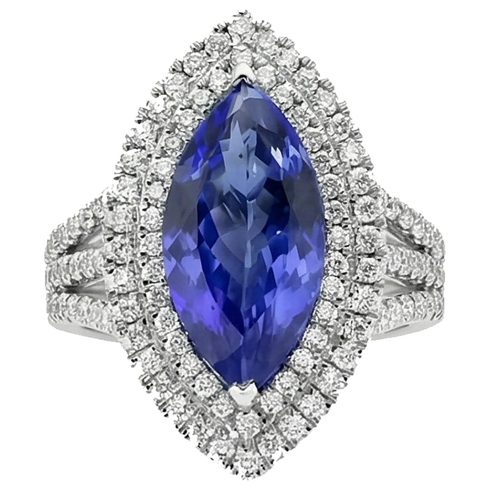 echter marquise tansanit 5.50Karat ring Detailansicht