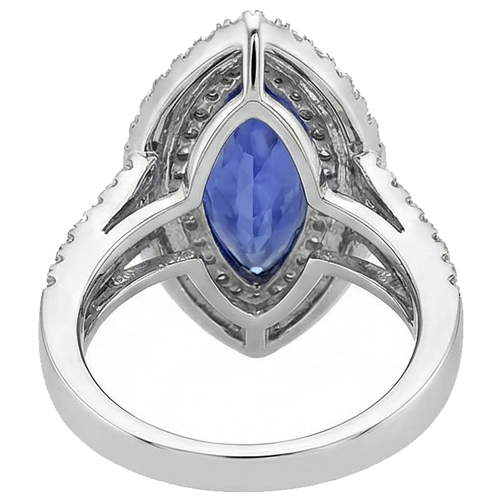 echter marquise tansanit 5.50Karat ring auf Weiß
