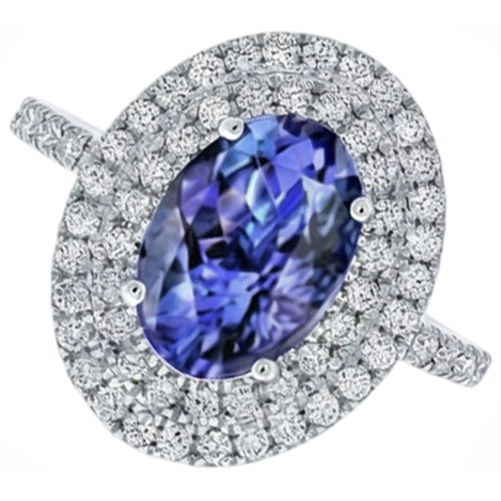 echter oval tansanit 2.50Karat ring Detailansicht