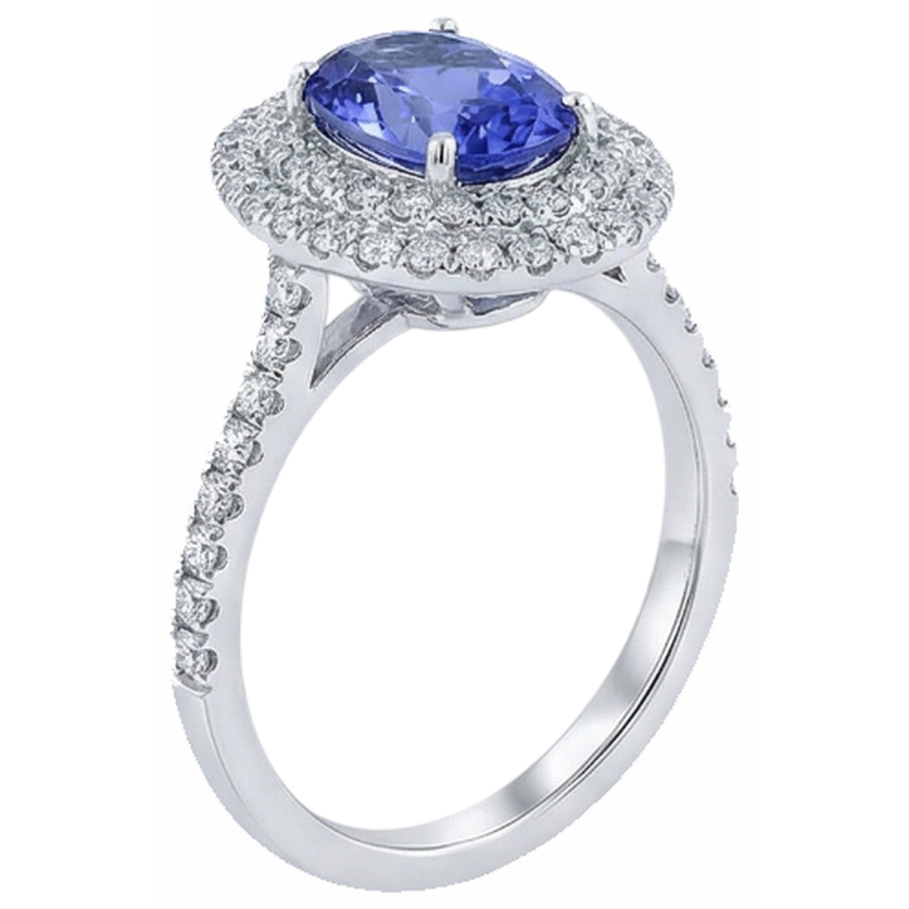 echter oval tansanit 2.50Karat ring Draufsicht