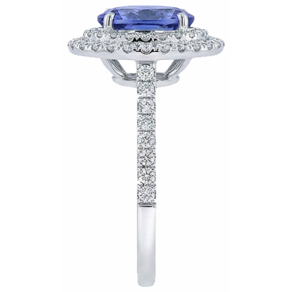 echter oval tansanit 2.50Karat ring auf Weiß