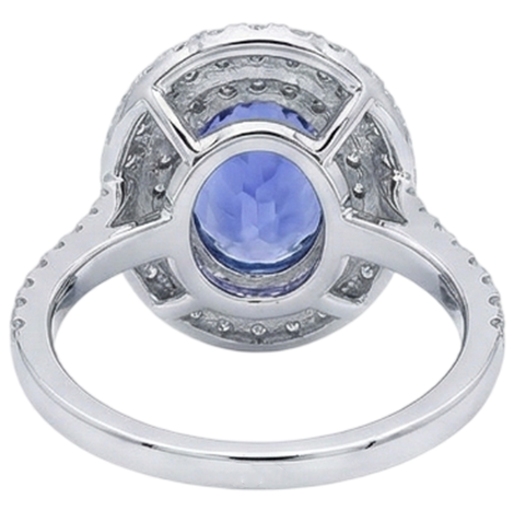 echter oval tansanit 2.50Karat ring mit Diamantbesatz