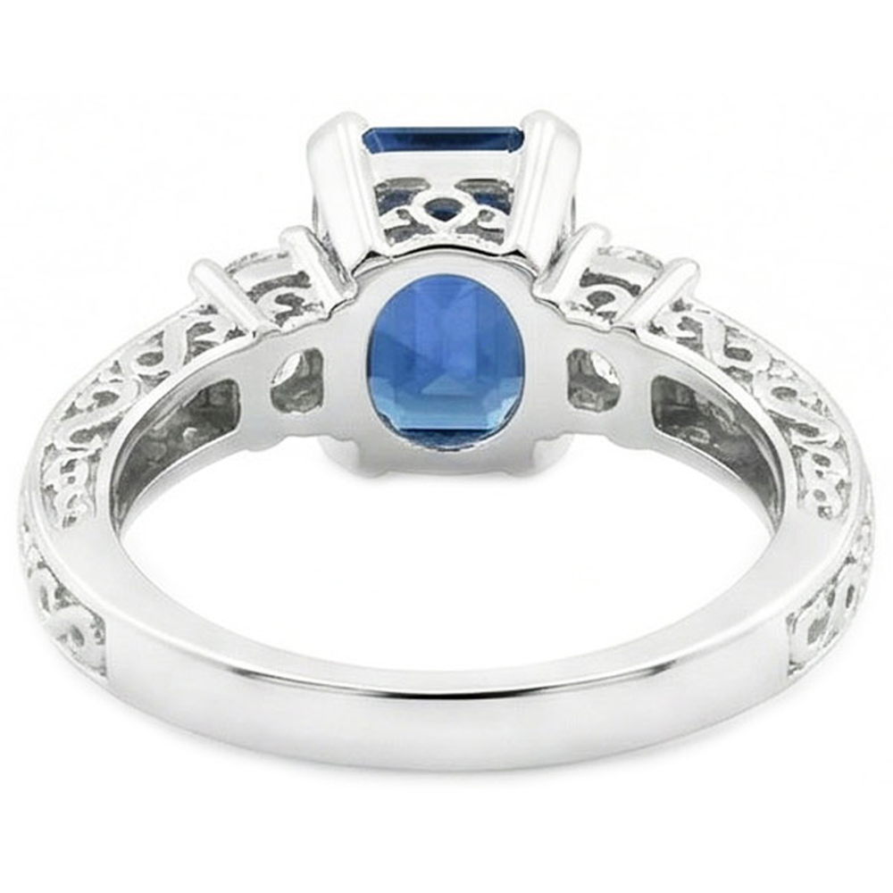 echter round saphir 2.50Karat ring auf Weiß