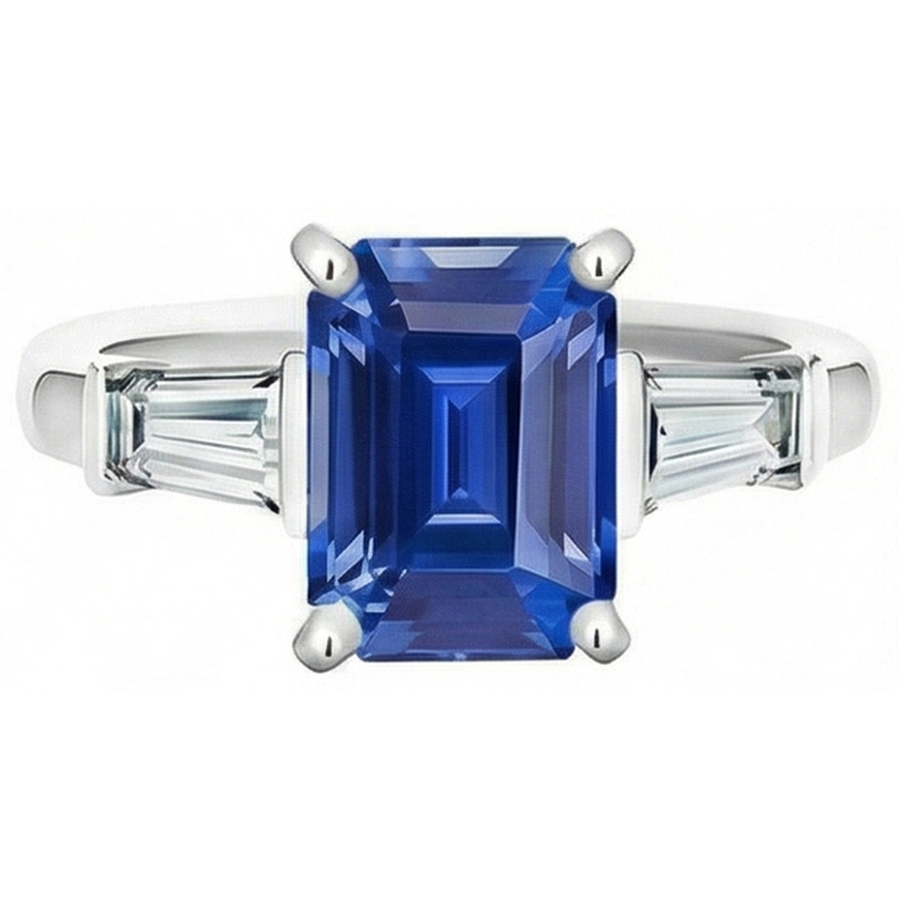 echter baguette diamant 3.50Karat ring Detailansicht