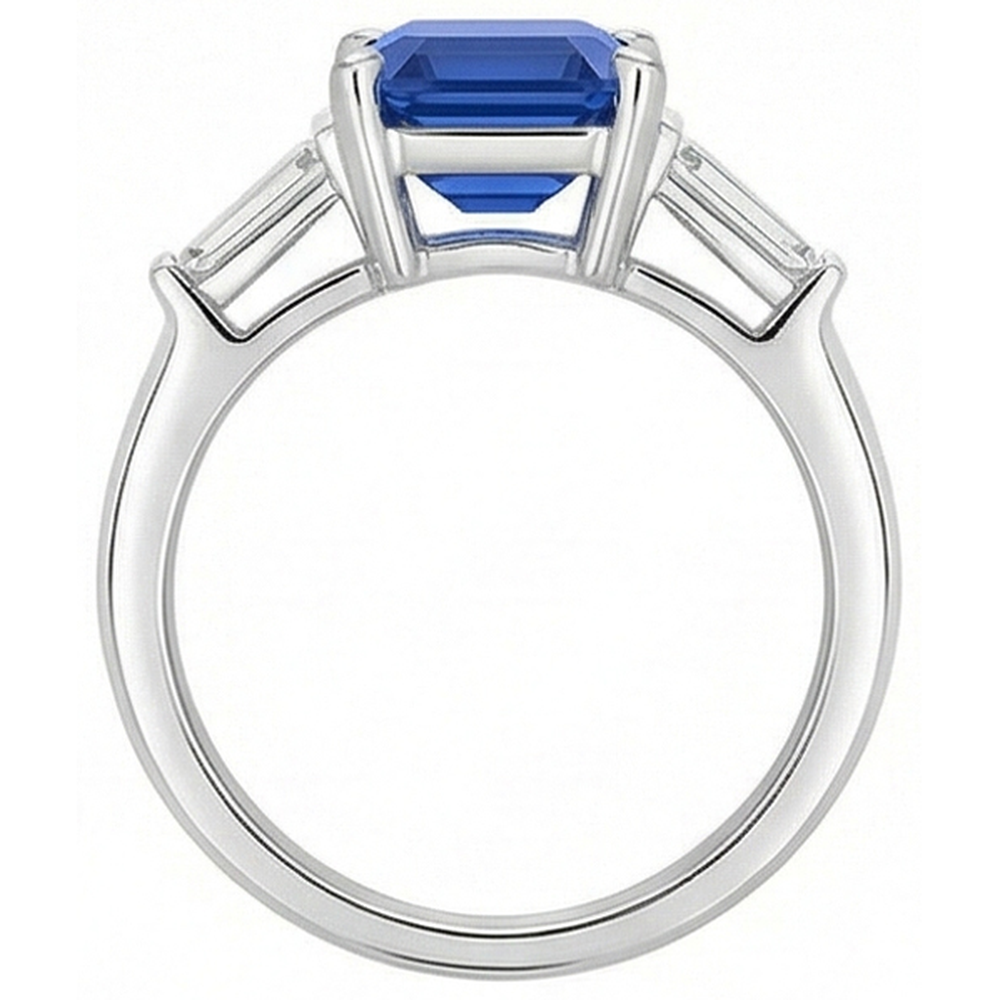 echter baguette diamant 3.50Karat ring Profilansicht