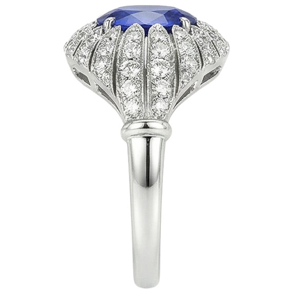 echter oval diamant 8.75Karat ring Draufsicht