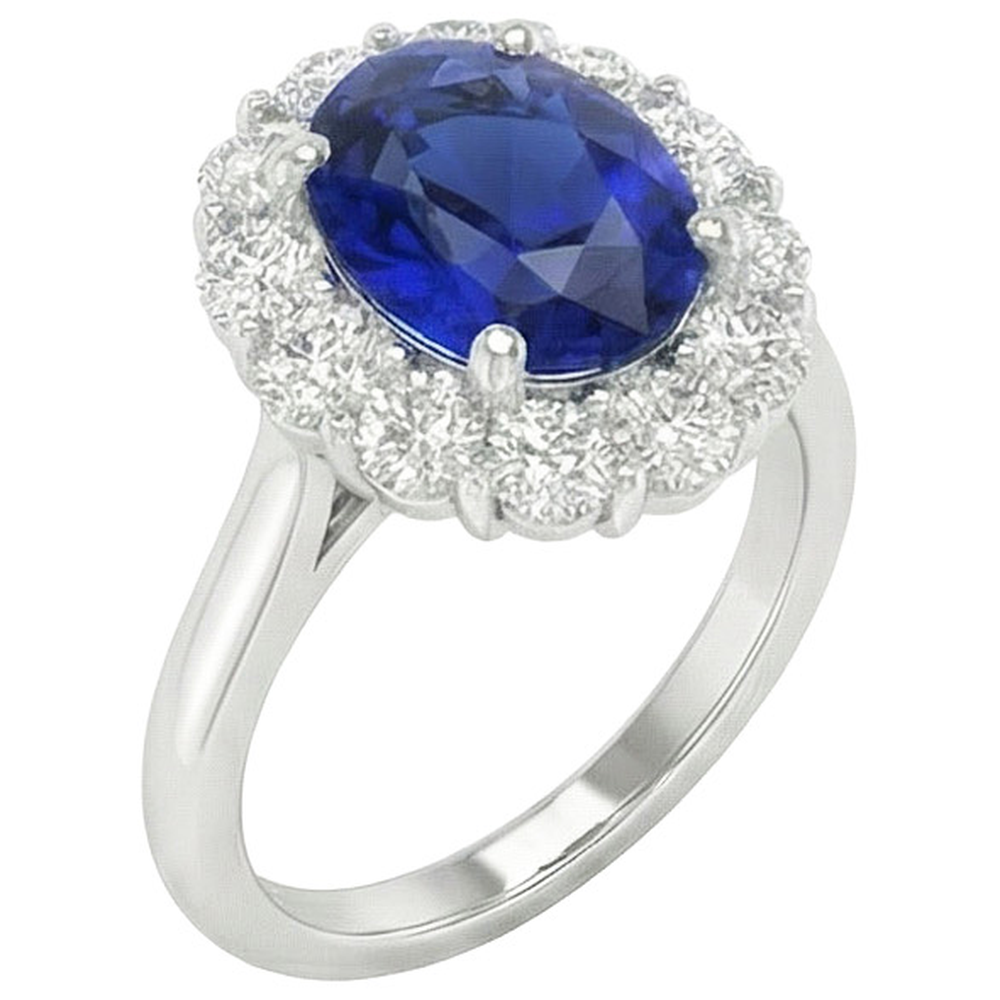 echter oval saphir 9.25Karat ring Detailansicht