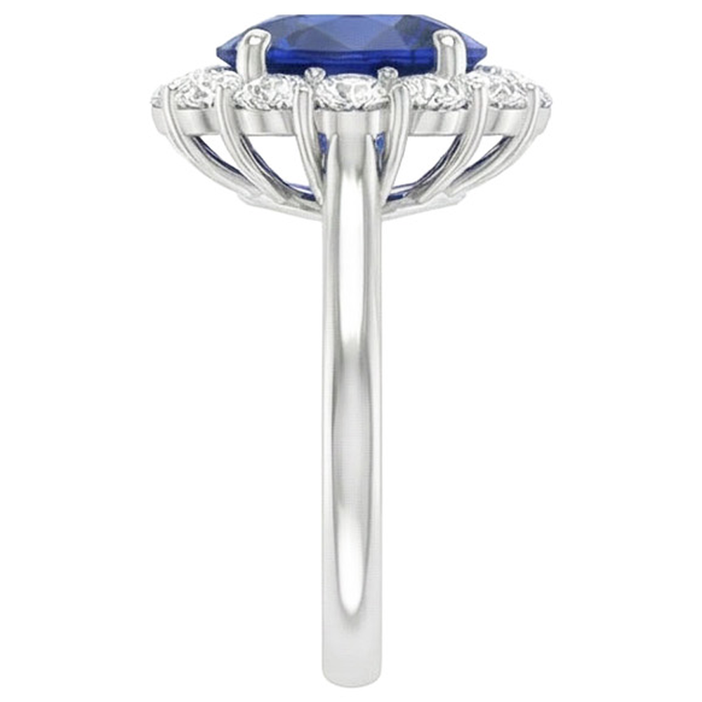 echter oval saphir 9.25Karat ring Draufsicht