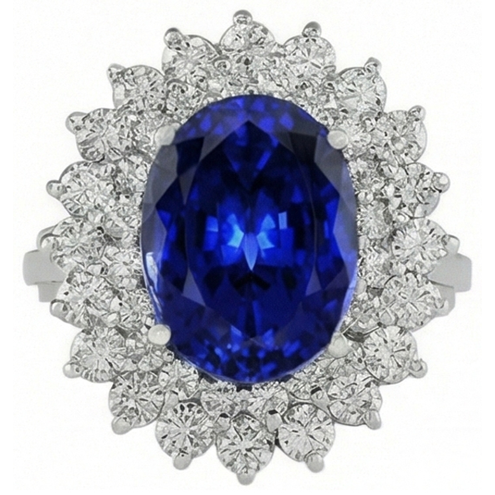 echter oval diamant 5Karat ring Detailansicht