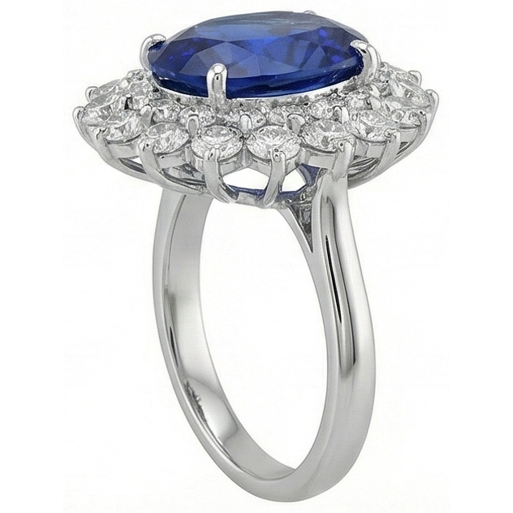 echter oval diamant 5Karat ring Draufsicht