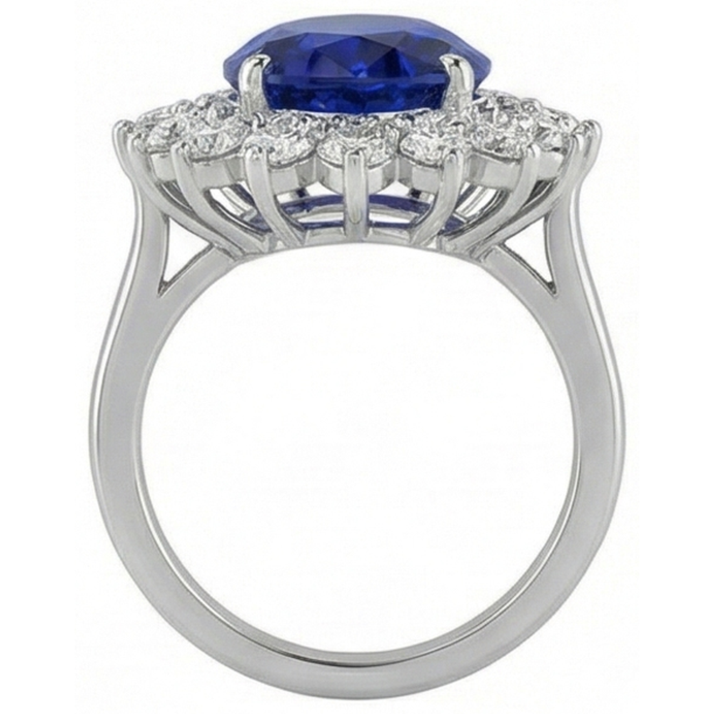 echter oval diamant 5Karat ring auf Weiß