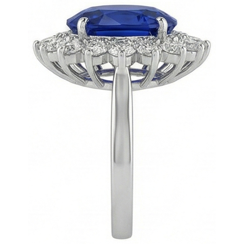 echter oval diamant 5Karat ring Profilansicht