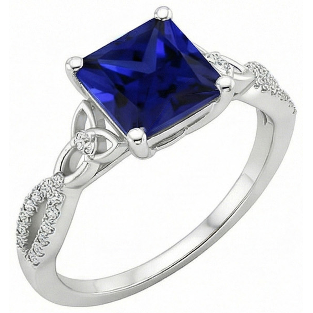 echter princess diamant 4Karat ring Seitenansicht
