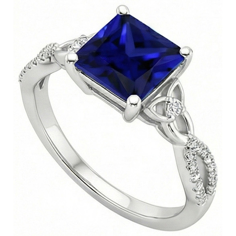 echter princess diamant 4Karat ring Draufsicht