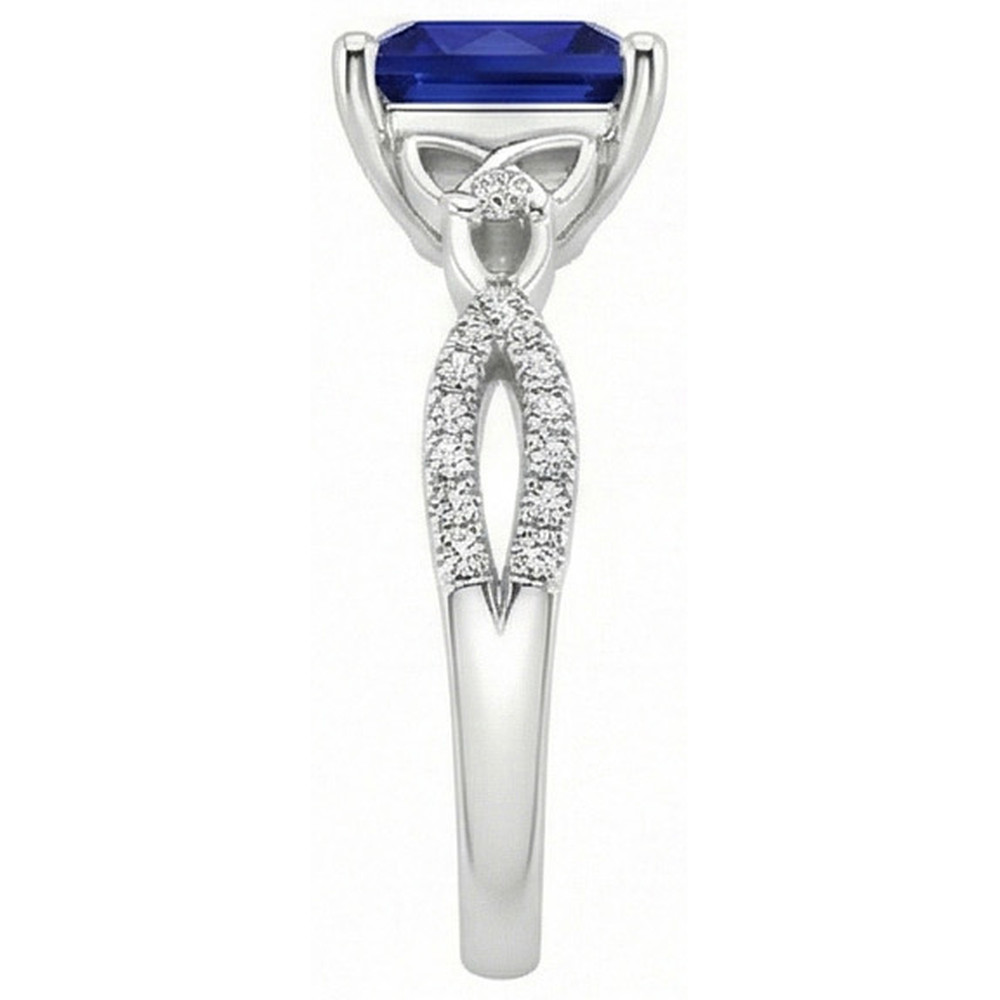 echter princess diamant 4Karat ring Profilansicht