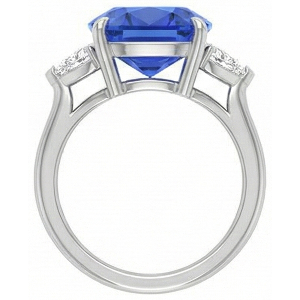 echter oval diamant 4.50Karat ring Draufsicht
