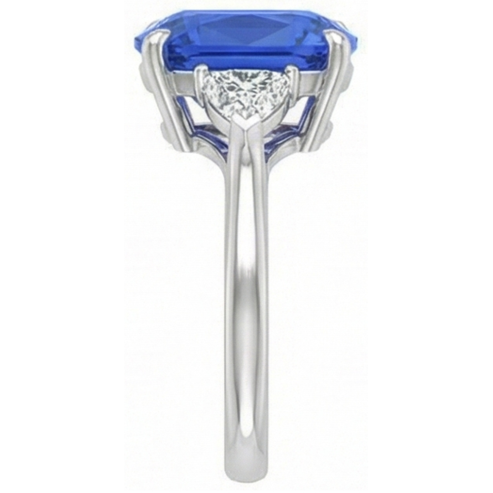 echter oval diamant 4.50Karat ring Profilansicht