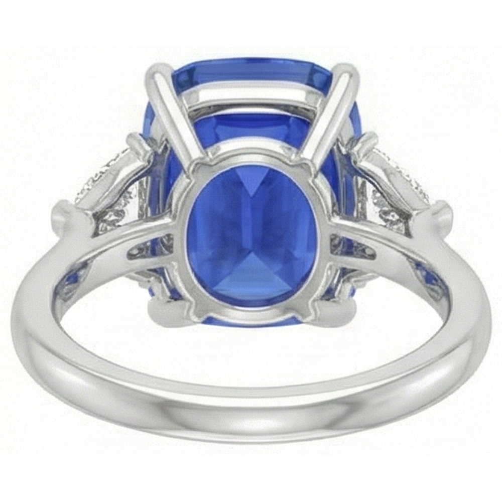 echter oval diamant 4.50Karat ring auf Weiß