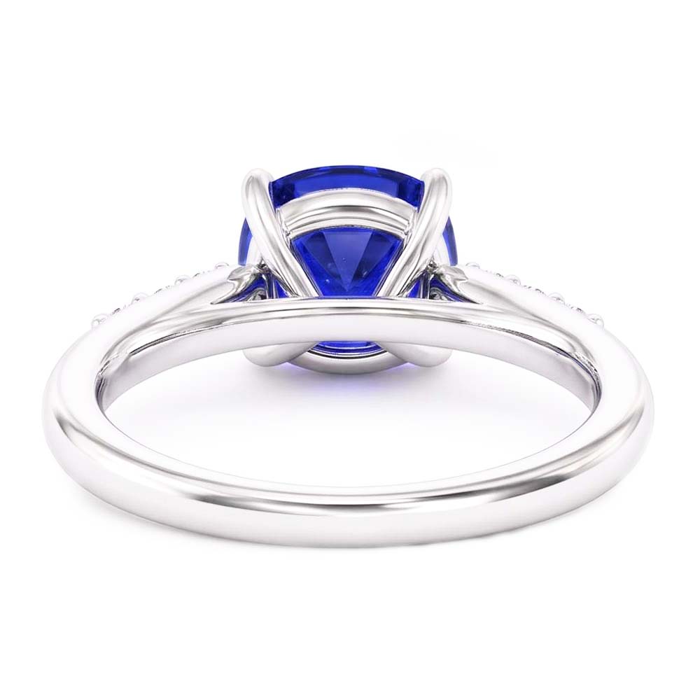 Blauer Saphir Edelstein Ring Weißgold 14K Natürlicher Diamant ( nicht im Labor gezüchtet )en 2,50 Karat