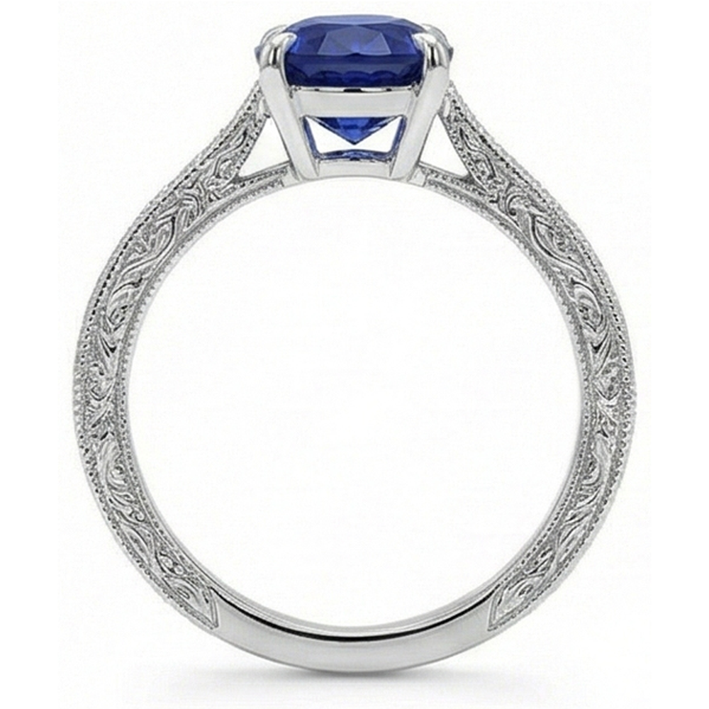 echter oval diamant 2.50Karat ring Seitenansicht